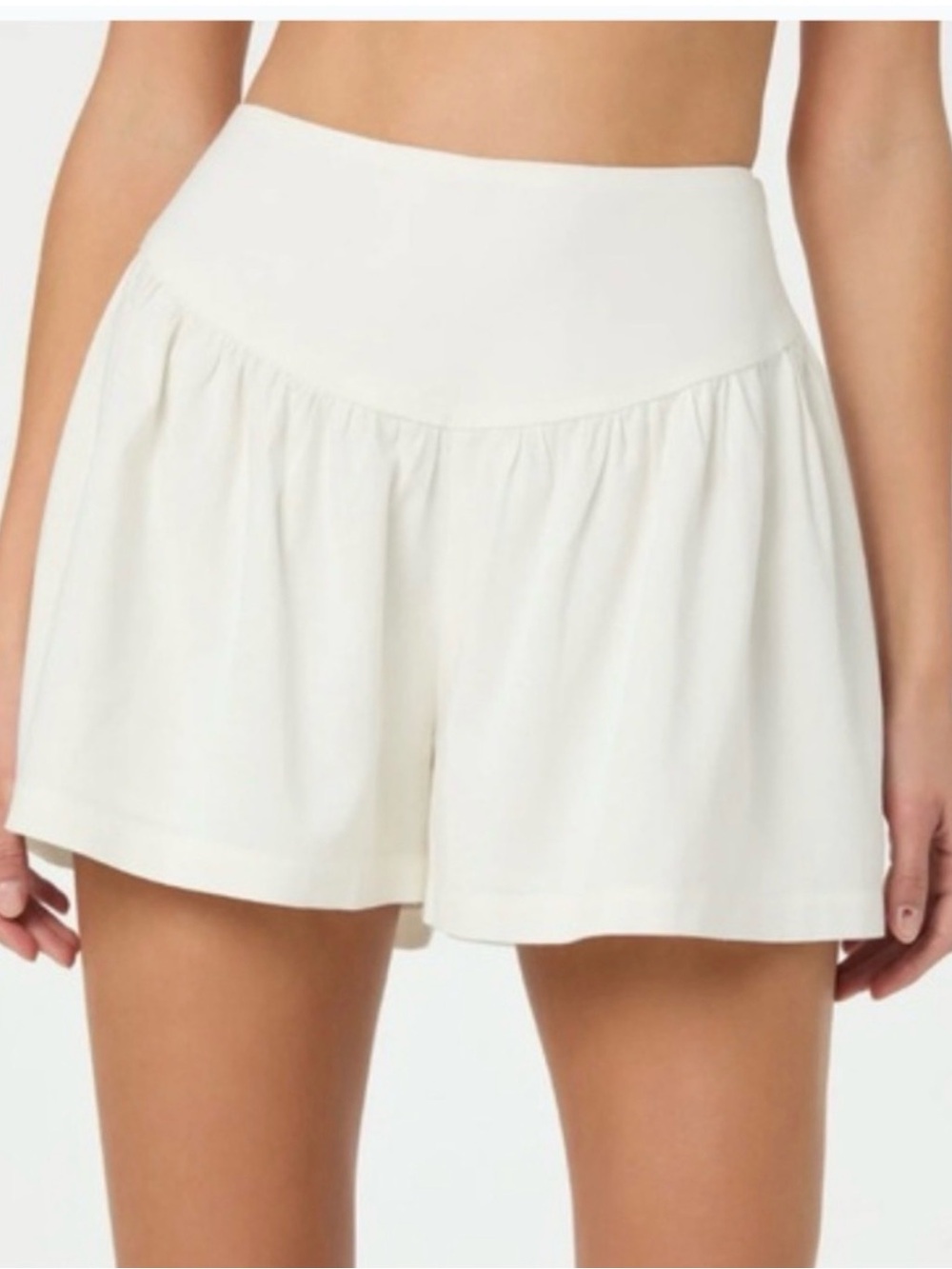 Astr White Layered Skort with Ruffled Overlay
